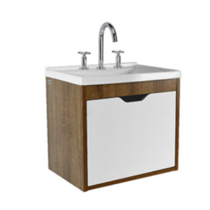 Vanitory de colgar Traful JT303 BD combinado de 45,6 cm con lavatorio de 3 agujeros