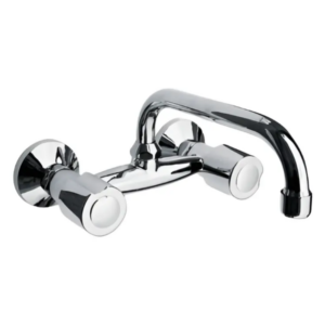 Grifería de Cocina de Pared Exterior Pico U Majos Neo Volante Bronce - Cromada