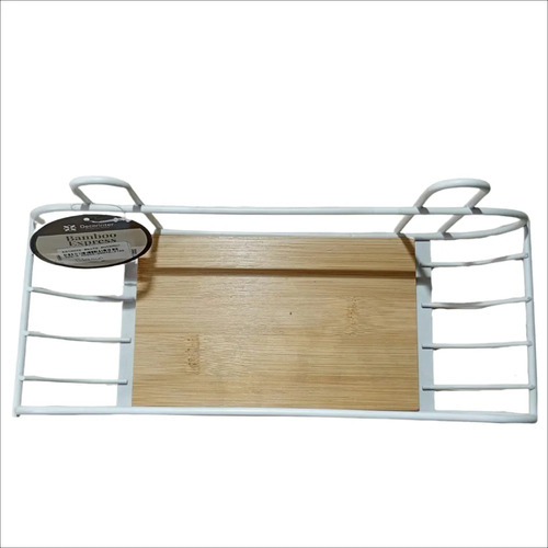 Estante Organizador para Ducha Simple Autoadhesivo Bamboo Blanco - Imagen 5