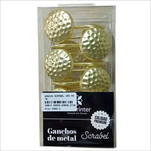 Ganchos Redondos para Cortina de Baño Oro Mate x 12 Unidades - Imagen 3