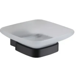 Jabonera de pared Peirano Soria Black 16050BL de vidrio y acero inoxidable negra