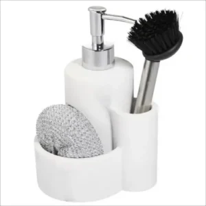 Dispenser Organizador D/cocina D/resina + Accesorios Blanco Blanco
