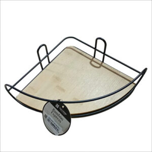 Estante Esquinero De Ducha Simple Autoadhesivo Bamboo Negro Negro