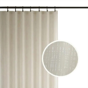 Cortina de Baño de Teflón Estampada Afra Beige y Blanco – 180 × 180 cm